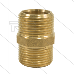 Dubbele nippel - messing - 2 x 3/8" bu