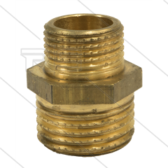 Verloopnippel - messing - 3/8" bu x 1/2" bu