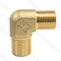 Knie - messing - 300 Bar - 2 x 1/4" bu