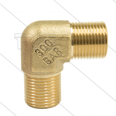 Knie - messing - 300 Bar - 2 x 3/8" bu