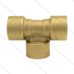 T-stuk - messing - 300 Bar - 3 x 1/2" bi