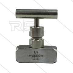 Naaldafsluiter RVS316 - 400 Bar - 2 x 1/4" bi