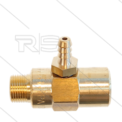 Chemicaliën injector - messing - Ø1.8mm (090) - 280 Bar - 30 l/min - max 90°C - 3/8" bi x 3/8" bu