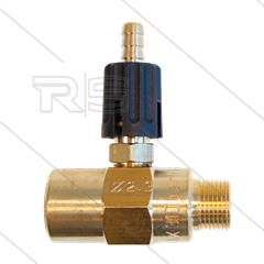 Chemicaliën injector - messing - regelbaar - Ø2.3mm (150) - 280 Bar - 30 l/min - max 90°C - 3/8" bi