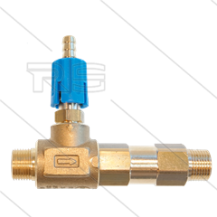 LS12 - Schuiminjector - messing - Ø2.1mm (120) - 220 Bar - 35 l/min - max 90°C - 2x 3/8" bu
