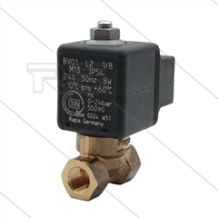 Brandermagneetventiel - Rapa - BV01L2 - M13 - 2 x 1/8" bi  - 24V AC - 8W - 0 t/m 24 Bar