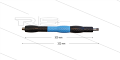 Iso88 lans - L=322mm - recht - RVS - draaibare isolatie L=300mm - zwart/blauw/zwart - max 80°C