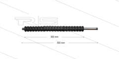 Iso77 lans - L=500mm - recht - RVS - isolatie L=300mm - 400 Bar - max 80°C - 2 x 1/4" bu