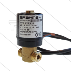 Brandermagneetventiel - Tecno.mec - Brahma - 2 x 1/4" bu - 24V DC - 10W - 20 Bar - met kabel L=60cm