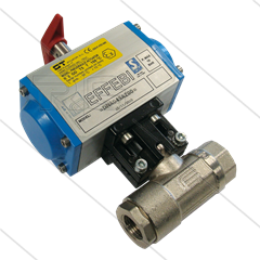 Pneumatische kogelkraan 1/2" met dubbelwerkende actuator - 210 Bar - 2 x 1/2" bi