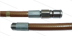 NW5 rioolslang - brons - 20m - 250 Bar - met roterende nozzle - 1x 1/8" bu - max 90°C