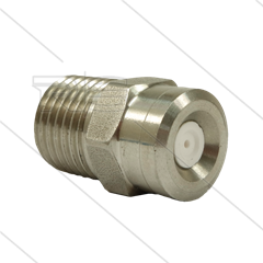 Nozzle 1/4" bu NPT - 00020 - keramische inzet - max 350 Bar - spuithoek 0°