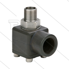 Swivel - haaks - TEHA - Alu/RVS - 1/2" bi x 3/8" bu - 200 Bar - NW12 - max. 100°C - PTFE/EPDM - UITLOOPMODEL