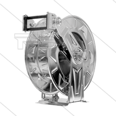 Haspelautomaat - verstelbaar venster - RVS - 20m - max 250 Bar - slang: 3/8" - 1/2"
