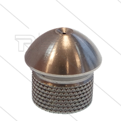 Rioolnozzle met voorboring - 0.070 - 3x naar achter + 1x naar voren - 1/8" bi - RVS