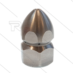 Rioolnozzle met voorboring - 0.150- 3x naar achter + 1x naar voren - 1/2" bi - SW24 - RVS