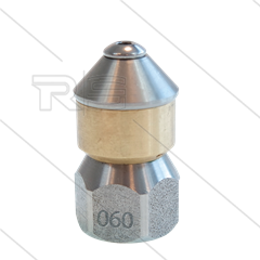 Roterende nozzle - 0.060 - 3x naar achter - Ø25mm - SW22 - 3/8" bi