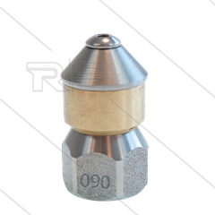 Roterende nozzle - 0.090 - 4x naar achter - Ø25mm - SW22 - 3/8" bi