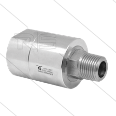 DGE Swivel - recht - 1 lager - 1 1/4" bi BSP x 1 1/4" bu BSPT conische draad - 200 Bar - NW28 - 30 tpm - max 120°C