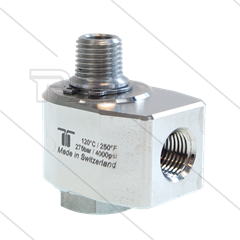 WDB Swivel - haaks - 1 lager - 1/4" bi BSP x 1/4" bu BSPT conische draad - 275 Bar - NW7 - 30 tpm - max 120°C