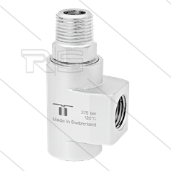 WDCS Swivel - haaks - 2 lagers - 1/2" bi BSP x  1/2" bu BSPT conische draad - 275 Bar - NW12 - 200 tpm - max 120°C