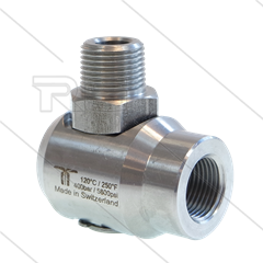 WDEI Swivel - haaks - 1 lager - 3/8" bi BSP x 3/8" bu BSPT conische draad - 400 Bar - NW9 - 30 tpm - max 120°C