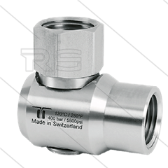 WDEI Swivel - haaks - 1 lager - 2 x 1/4" bi BSP - 400 Bar - NW7 - 30 tpm - max 120°C