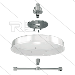 FL-Z conversie kit - Swivel, adapterplaat, bouten, verlengadapter, rotorarm 2 x 1/4" bi - Ø300mm