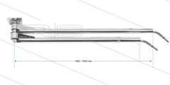 DDF - Zwenkarm dubbel plafond met veer - L=1450/1600mm - aansluiting in: 1/4" bi x uit: 1/4" bu