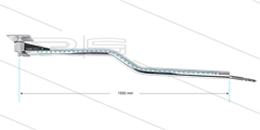 DKZbl - Zwenkarm plafond met LED-verlichting - L=1550mm - Z-uitvoering - in/uit 1/4" bi