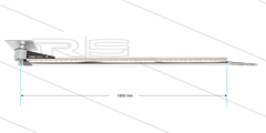 DKPbl - Zwenkarm plafond met LED-verlichting - L=1900mm - in/uit 1/4" bi