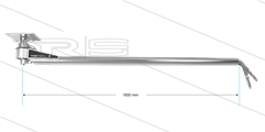 DP2 - Zwenkarm plafond met 2 uitgangen - L=1600mm - aansluiting in: 1/4" bi x uit: 1/4" bu