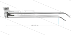 DDP - Zwenkarm dubbel plafond - L=1600/1750mm - aansluiting in: 1/4" bi x uit: 1/4" bu