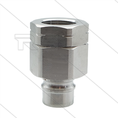 Snap-Tite - nippel - met klep - RVS - 138 Bar - 3/4" bi