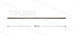Lans - L=748mm - recht - RVS - 2 x 1/2"bu