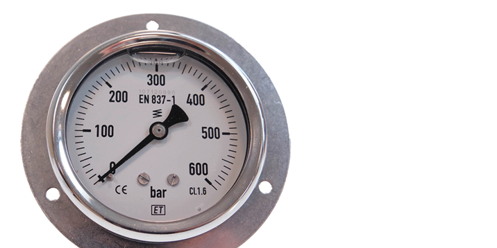 Manometer - 1/4" bu - achteraansluiting - paneelmontage